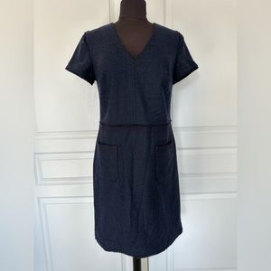 Banana Republic Wool Navy Tweed dress in size 6